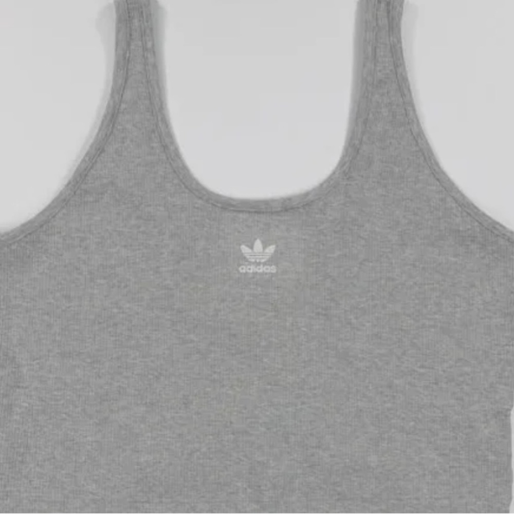 Adidas Women's Heather Gray Ribbed Tank Top
